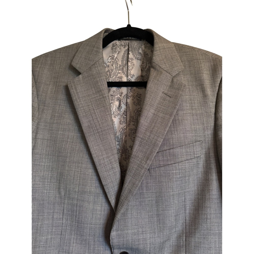 Tiglio Super‎ 150s Wool Blazer - 36R - Made in Italy - Gray Plaid Sport Coat